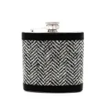 Flachmann 6 oz - Island Tweed - Schwarz-weiß