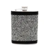 Flachmann 8 oz - Island Tweed - Schwarz-weiß