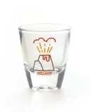 Schnapsglas - ausbrechender Vulkan