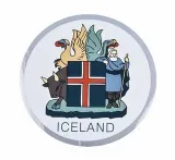 Aufkleber - rund - Island-Wappen