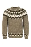 Handgestrickter Herren Islandpullover - braun / dunkelbraun