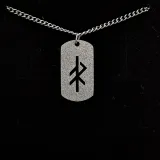 Edelstahl Kette mit Anhänger - Energie - sandgestrahlt