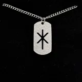 Edelstahl Kette mit Anhänger - Stärke - sandgestrahlt