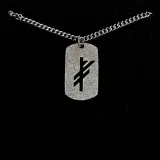 Edelstahl Kette mit Anhänger - Glück - sandgestrahlt