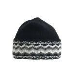 Strickmütze 079 mit Zickzack-Muster - schwarz