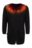 Damen Strickjacke - Vulkanausbruch - schwarz / rot / orange