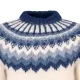 Handgestrickter Islandpullover HSI-274 - weiß / blau