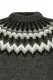 Handgestrickter Herren Islandpullover HSI-213 - dunkelgrau - gezackt