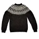 Handgestrickter Islandpullover - Farbe schwarz / weiß
