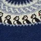 Handgestrickter Islandpullover - Papageientaucher - dunkelblau