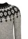 Handgestrickter Damen Islandpullover HSI-230 - hellgrau / schwarz