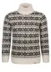 Rollkragenpullover Wollpullover - weiss/schwarz