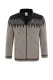 Isländische Strickjacke mit Stehkragen, braun