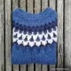 Handgestrickter Island-Pullover HSI-245 - blau