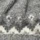 Handgestrickte Wollmütze - Islandwolle - Hellgrau/Weiß