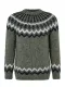 Islandpullover Unisex - Handgestrickt - Grau-Grün