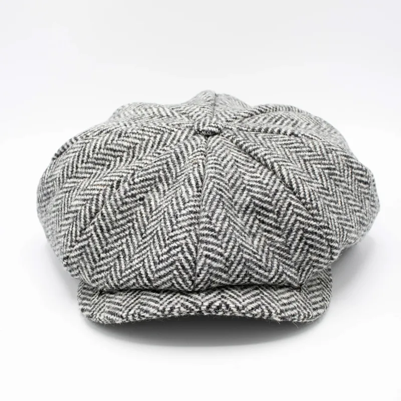 Schiebermütze - Icelandic Tweed - Schwarz-weiß