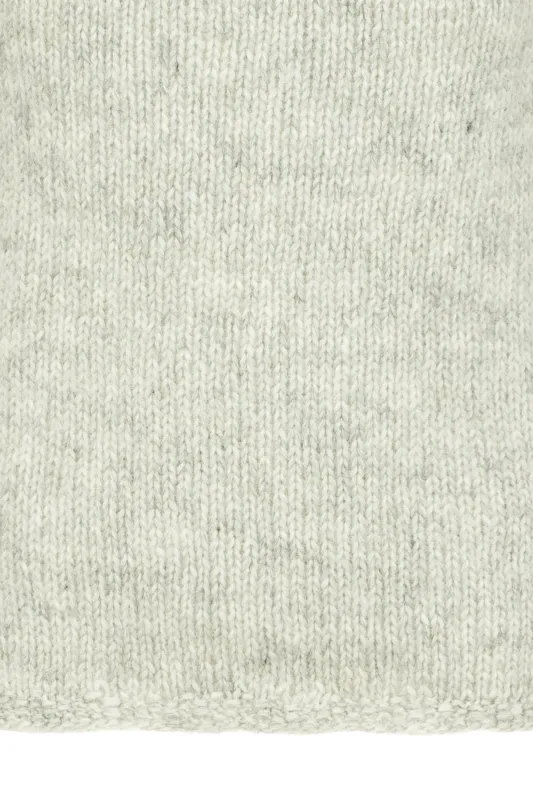 Damen Islandpullover Handgestrickt - hellgrau / blau