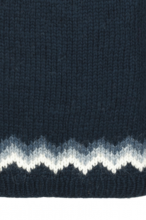 Herren Islandpullover - Handgestrickter Wollpullover - dunkelblau