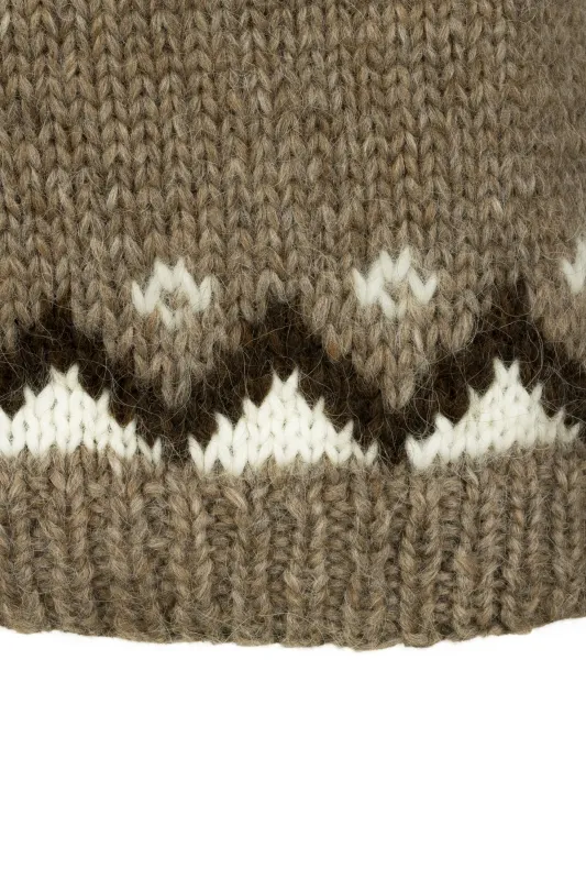 Handgestrickter Herren Islandpullover - braun / dunkelbraun