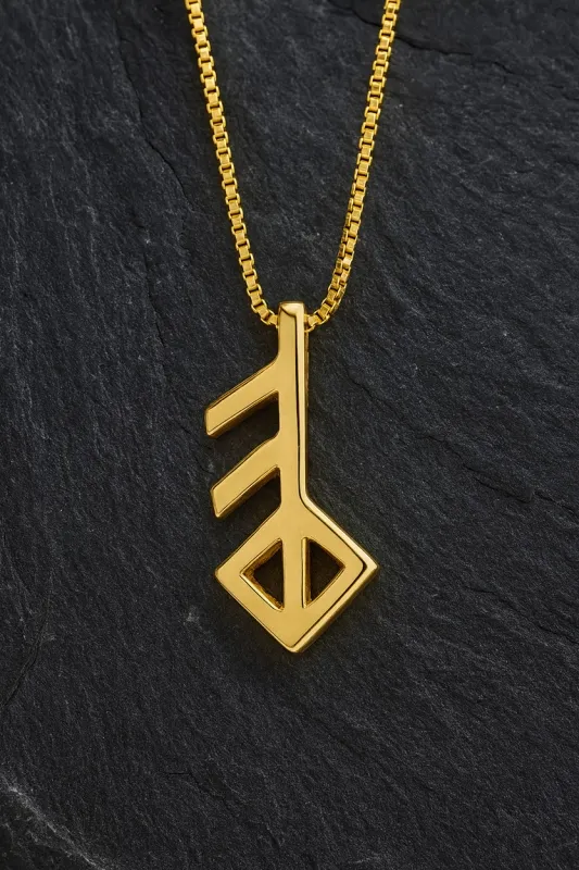 Alrún - 14K vergoldete Halskette mit Anhänger - Liebe