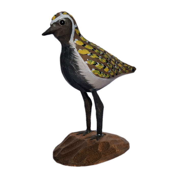 Isländischer Vogel - Goldregenpfeifer Holzfigur