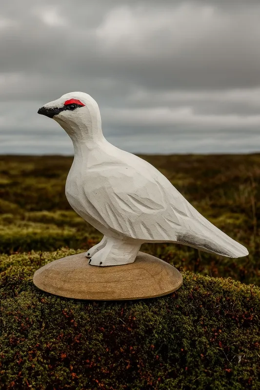 Isländischer Vogel - Schneehuhn Holzfigur