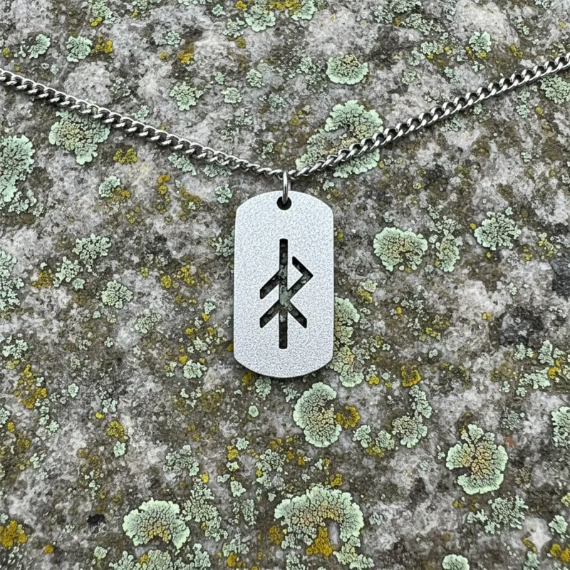 Edelstahl Kette mit Anhänger - Energie - sandgestrahlt