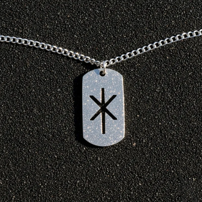 Edelstahl Kette mit Anhänger - Stärke - sandgestrahlt