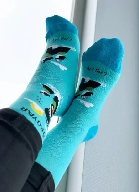 Socken - Färöer Design - Schaf und Papageientaucher