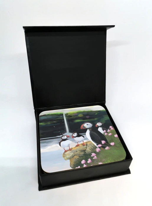 Untersetzer Set - 6 Stück - Papageientaucher Design