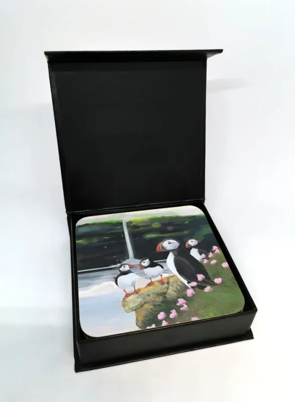 Untersetzer Set - 6 Stück - Papageientaucher Design