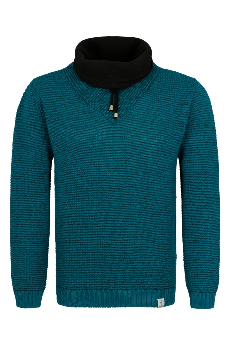 Herren / Damen Hochkragen-Wollpullover - Türkis - Größe XS