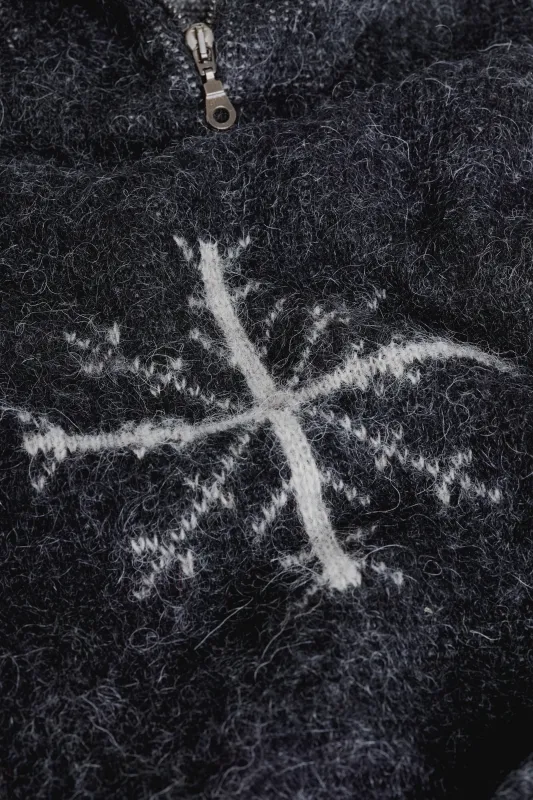 Dünner Troyer aus Islandwolle - Ægishjálmur - schwarz - Größe S