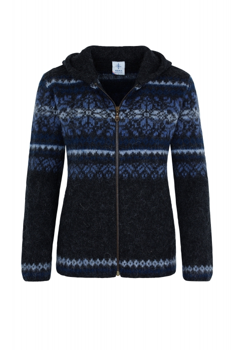 Damen & Herren Kapuzen-Strickjacke - Hoodie blau