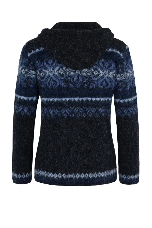 Damen & Herren Kapuzen-Strickjacke - Hoodie blau