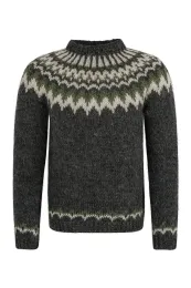 Islandpullover - Handgestrickt in Island - Grau / Weiß / Grün