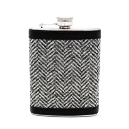 Flachmann 8 oz - Island Tweed - Schwarz-weiß