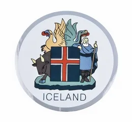 Aufkleber - rund - Island-Wappen