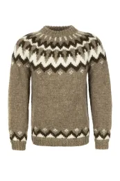 Handgestrickter Herren Islandpullover - braun / dunkelbraun