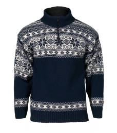 Norweger Pullover Schneeflocke - dunkel-blau