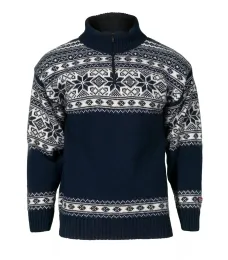 Norweger Pullover Schneeflocke - dunkel-blau