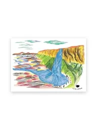Island Magnet - Seljalandsfoss Wasserfall Illustration
