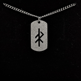 Edelstahl Kette mit Anhänger - Energie - sandgestrahlt