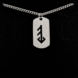 Edelstahl Kette mit Anhänger - Liebe - sandgestrahlt