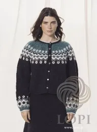 Strickanleitung Damen Strickjacke - Strickmuster Punktar - Lopi 43-16