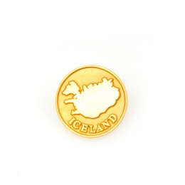 Anstecker - Pin - Island Umriss - Rund